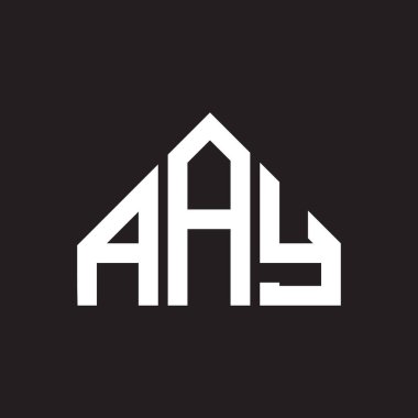 AAY harf logosu tasarımı. AAY monogram harflerin baş harfleri logo kavramı. Siyah arkaplanda AAY harf tasarımı.