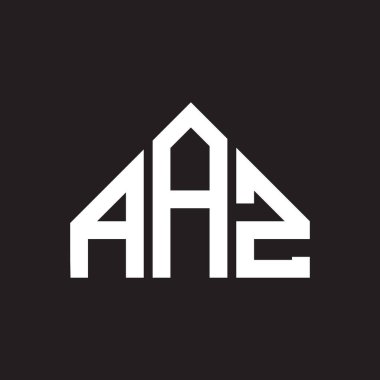 AAZ harfli logo tasarımı. AAZ monogram harflerin baş harfleri logo kavramı. Siyah arkaplanda AAZ harf tasarımı.