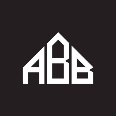 ABB harfli logo tasarımı. ABB baş harfleri logo konsepti. Siyah arkaplanda ABB harf tasarımı.