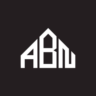 ABN harf logosu tasarımı. ABN başharflerinin baş harfleri logo konsepti. Siyah arkaplanda ABN harf tasarımı.