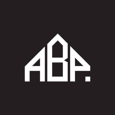 ABP harfli logo tasarımı. ABP monogram harflerin baş harfleri logo kavramı. ABP harf tasarımı siyah arkaplan.