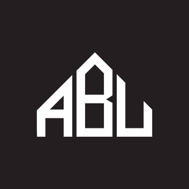 ABU mektup logosu tasarımı. ABU baş harfleri logo konsepti. ABU harf dizaynı siyah arkaplan.