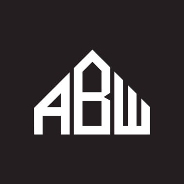 ABW harfli logo tasarımı. ABW monogram harflerin baş harfleri logo kavramı. Siyah arkaplanda ABW harf tasarımı.