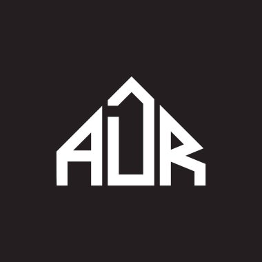 ADR harf logosu tasarımı. ADR monogram harflerin baş harfleri logo kavramı. Siyah arkaplanda ADR harf tasarımı.