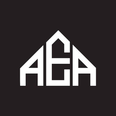 AEA harf logosu tasarımı. AEA monogram harflerin baş harfleri logo kavramı. Siyah arkaplanda AEA harf tasarımı.