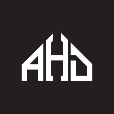 AHD harf logosu tasarımı. AHD monogram harflerin baş harfleri logo kavramı. Siyah arkaplanda AHD harf tasarımı.