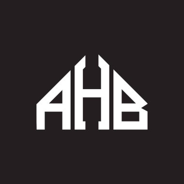 AHB harf logosu tasarımı. AHB monogram harflerin baş harfleri logo kavramı. Siyah arkaplanda AHB harf tasarımı.