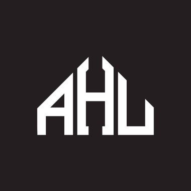 AHU harf logosu tasarımı. AHU monogram harflerin baş harfleri logo kavramı. Siyah arkaplanda AHU harf tasarımı.