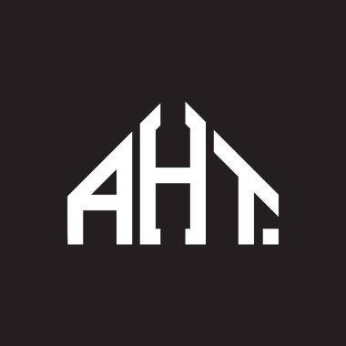 AHT harf logosu tasarımı. AHT başharflerin baş harfleri logo konsepti. Siyah arkaplanda AHT harf tasarımı.