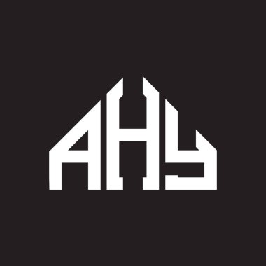 AHY harf logosu tasarımı. AHY monogram harflerin baş harfleri logo kavramı. Siyah arkaplanda AHY harf tasarımı.
