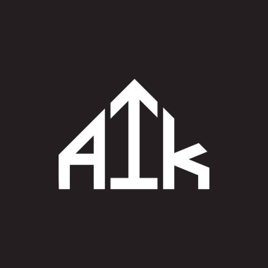 AIK harf logosu tasarımı. AIK monogram harflerin baş harfleri logo kavramı. Siyah arkaplanda AIK harf tasarımı. AIK harf logosu tasarımı. AIK monogram harflerin baş harfleri logo kavramı. Siyah arkaplanda AIK harf tasarımı.