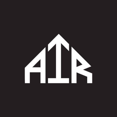 Hava Harfi Logosu Tasarımı. AIR monogram harflerin baş harfleri logo konsepti. Siyah arkaplanda hava harfi tasarımı.