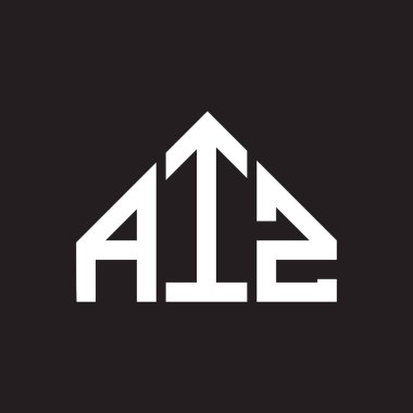 AIZ harf logosu tasarımı. AIZ monogram harflerin baş harfleri logo kavramı. Siyah arkaplanda AIZ harf tasarımı.