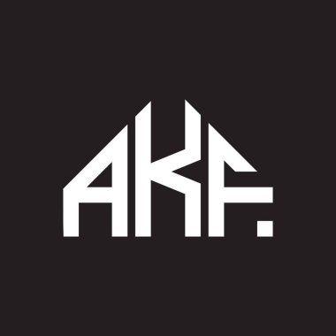 AKF mektup logosu tasarımı. AKF monogram harflerin baş harfleri logo kavramı. Siyah arkaplanda AKF harf tasarımı.