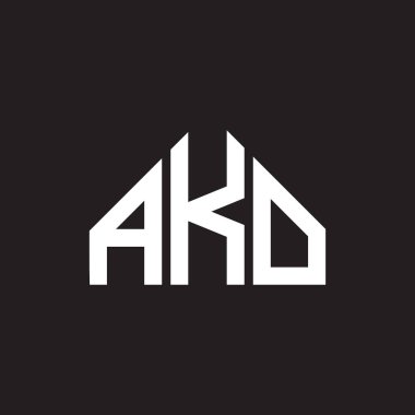 AKO harf logosu tasarımı. AKO monogram harflerin baş harfleri logo kavramı. Siyah arkaplanda AKO harf tasarımı.