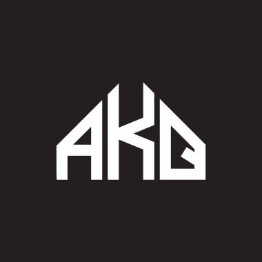 Namı diğer mektup logosu tasarımı. AKQ monogram harflerin baş harfleri logo kavramı. AKQ harf tasarımı siyah arkaplan.