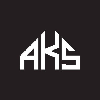 AKS harf logosu tasarımı. AKS başharflerin baş harfleri logo konsepti. AKS harf dizaynı siyah arkaplan.
