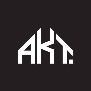 AKT harf logosu tasarımı. AKT monogram harflerin baş harfleri logo kavramı. Siyah arkaplanda AKT harf tasarımı.