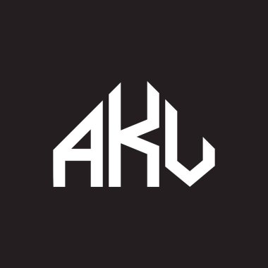 AKV harf logosu tasarımı. AKV monogram harflerin baş harfleri logo kavramı. Siyah arkaplanda AKV harf tasarımı.