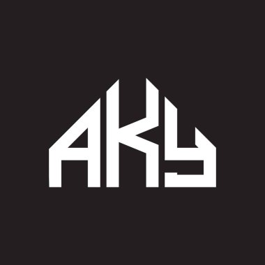 Namı diğer mektup logosu tasarımı. AKY monogram harflerin baş harfleri logo kavramı. AKY harf dizaynı siyah arkaplan.