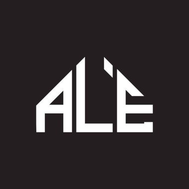 ALE harf logosu tasarımı. ALE monogram harflerin baş harflerinin logosu. Siyah arkaplanda ALE harf tasarımı.