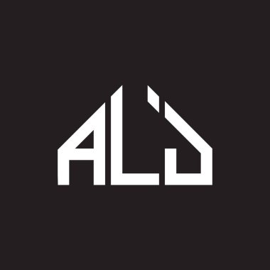 ALJ harfli logo tasarımı. ALJ başharflerinin baş harfleri logo konsepti. Siyah arkaplanda ALJ harf tasarımı.