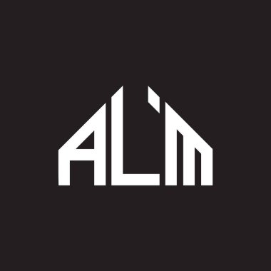 ALM harf logosu tasarımı. ALM monogram harflerin baş harflerinin logosu. Siyah arkaplanda ALM harf tasarımı.