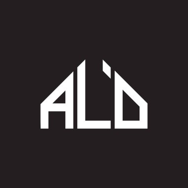 ALO harf logosu tasarımı. ALO monogram harflerin baş harfleri logo konsepti. Siyah arkaplanda ALO harf tasarımı.