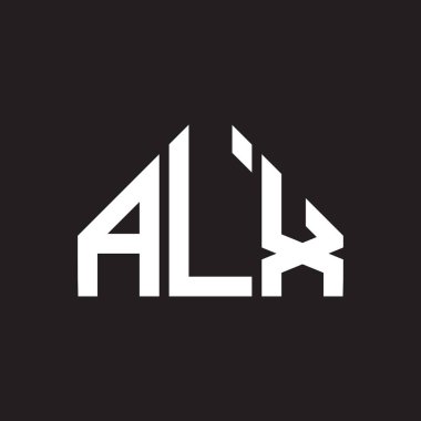 ALX harfli logo tasarımı. ALX monogram harflerin baş harfleri logo kavramı. Siyah arkaplanda ALX harf tasarımı.