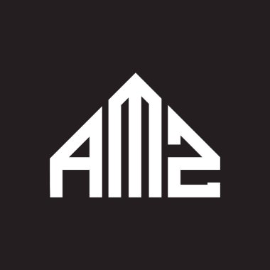 AMZ harf logosu tasarımı. AMZ monogram harflerin baş harfleri logo kavramı. Siyah arkaplanda AMZ harf tasarımı.