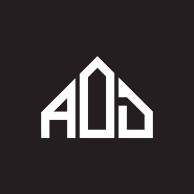 AOD mektup logosu tasarımı. AOD monogram harflerin baş harflerinin logosu. Siyah arkaplanda AOD harf tasarımı.