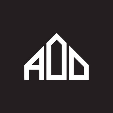 AOO harf logosu tasarımı. AOO monogram harflerin baş harfleri logo konsepti. Siyah arkaplanda AOO harf tasarımı.
