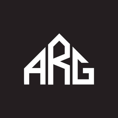 ARG harf logosu tasarımı. ARG monogram harflerin baş harfleri logo konsepti. Siyah arkaplanda ARG harf tasarımı.