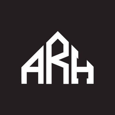 ARH harf logosu tasarımı. ARH monogram harflerin baş harfleri logo kavramı. ARH harf dizaynı siyah arkaplan. ARH harfi logo tasarımı. ARH monogram harflerin baş harfleri logo kavramı. Siyah arkaplanda ARH harf tasarımı.