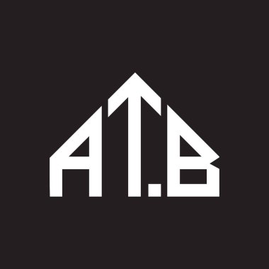 ATB harfli logo tasarımı. ATB başharflerinin baş harfleri logo konsepti. Siyah arkaplanda ATB harf tasarımı.