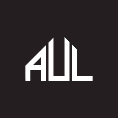 AUL harf logosu tasarımı. AUL monogram harflerin baş harfleri logo kavramı. Siyah arkaplanda AUL harf tasarımı.