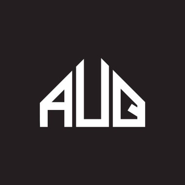 AUQ harf logosu tasarımı. El UQ harflerinin baş harfleri logo konsepti. Siyah arkaplanda AUQ harf tasarımı.