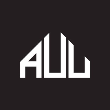AUU mektup logosu tasarımı. AUU monogram harflerin baş harfleri logo kavramı. Siyah arkaplanda AUU harf tasarımı.