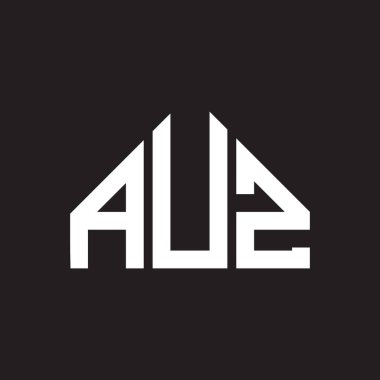 AUZ harf logosu tasarımı. AUZ monogram harflerin baş harfleri logo kavramı. Siyah arkaplanda AUZ harf tasarımı.