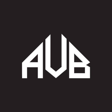 AVB harfli logo tasarımı. AVB monogram harflerin baş harfleri logo kavramı. Siyah arkaplanda AVB harf tasarımı.