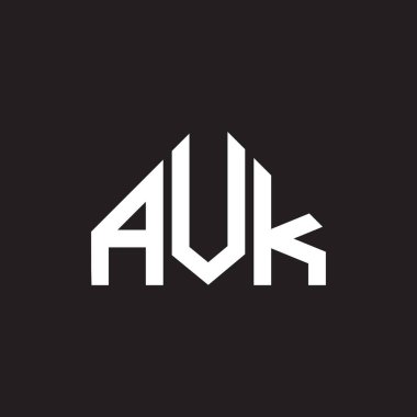 AVK harf logosu tasarımı. AVK monogram harflerin baş harfleri logo kavramı. Siyah arkaplanda AVK harf tasarımı.