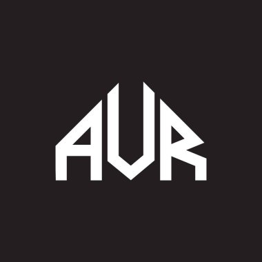 AVR harf logosu tasarımı. AVR monogram harflerin baş harfleri logo kavramı. Siyah arkaplanda AVR harf tasarımı.