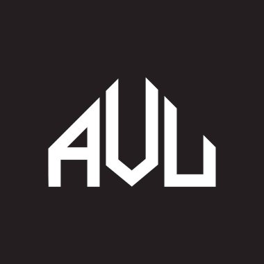 AVU harf logosu tasarımı. AVU monogram harflerin baş harflerinin logosu. Siyah arkaplanda AVU harf tasarımı.