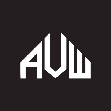 AVW harf logosu tasarımı. AVW monogram harflerin baş harfleri logo kavramı. Siyah arkaplanda AVW harf tasarımı.