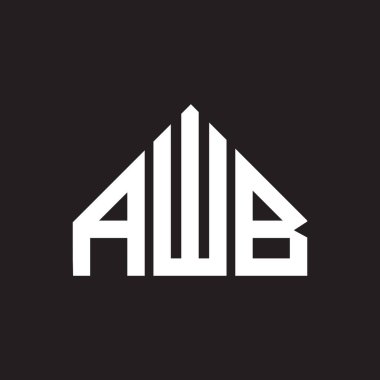 AWB harfi logo tasarımı. AWB monogram harflerin baş harfleri logo kavramı. Siyah arkaplanda AWB harf tasarımı.