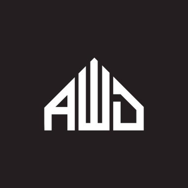 AWD harf logosu tasarımı. AWD monogram harflerin baş harfleri logo kavramı. Siyah arkaplanda AWD harf tasarımı.
