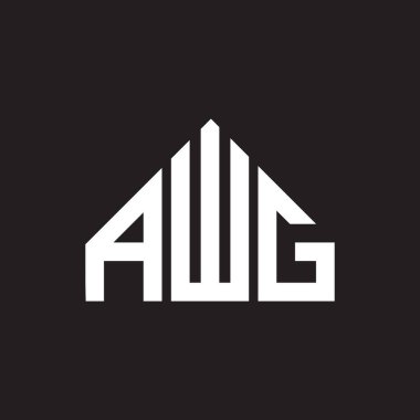 AWG harf logosu tasarımı. AWG monogram harflerin baş harfleri logo kavramı. Siyah arkaplanda AWG harf tasarımı.