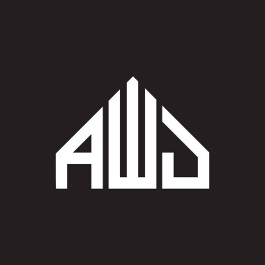 AWJ harf logosu tasarımı. AWJ baş harflerinin baş harfleri logo konsepti. Siyah arkaplanda AWJ harf tasarımı.