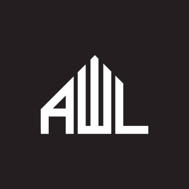 AWL harf logosu tasarımı. AWL monogram harflerin baş harfleri logo kavramı. Siyah arkaplanda AWL harf tasarımı.