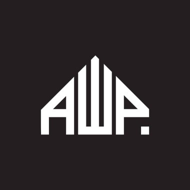 AWP mektup logosu tasarımı. AWP monogram harflerin baş harfleri logo kavramı. Siyah arkaplanda AWP harf tasarımı.
